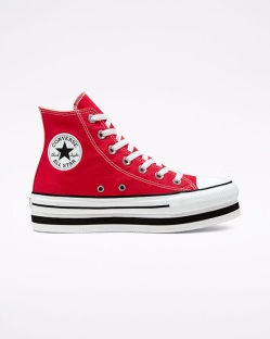 Converse Everyday Chuck Taylor All Star Női Platform Fekete/Piros/Fehér | QGCDRPO-HU